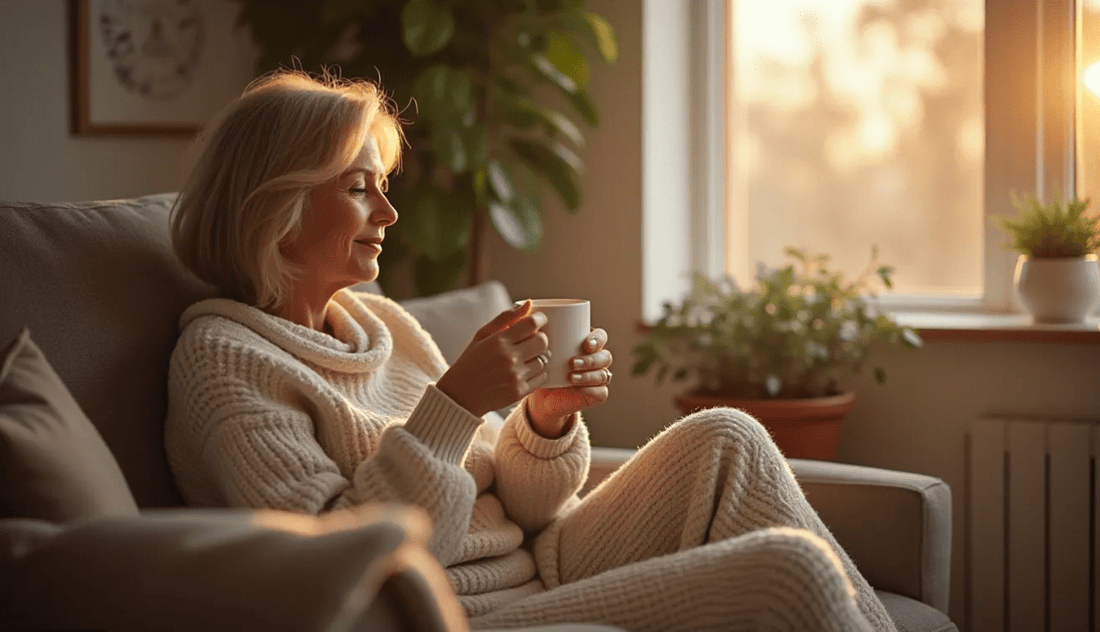 Woman in her 40s reflecting during perimenopause and hormonal changes