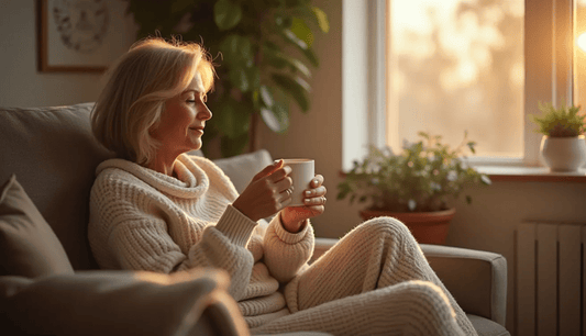 Woman in her 40s reflecting during perimenopause and hormonal changes