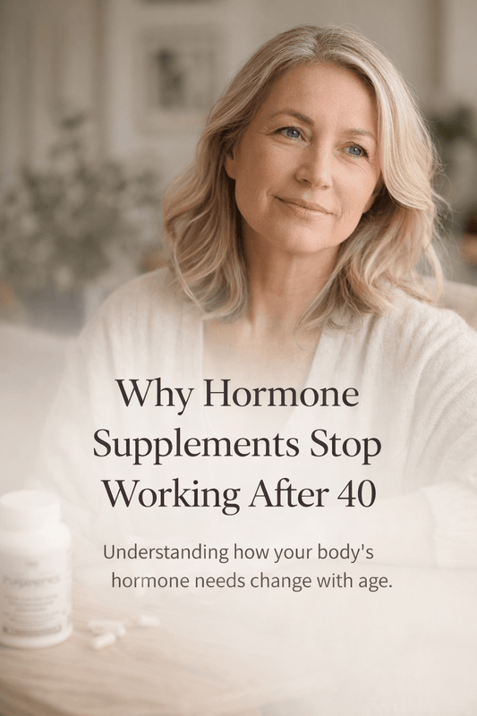 Why hormone supplements stop working after 40 with an image of a mature woman
