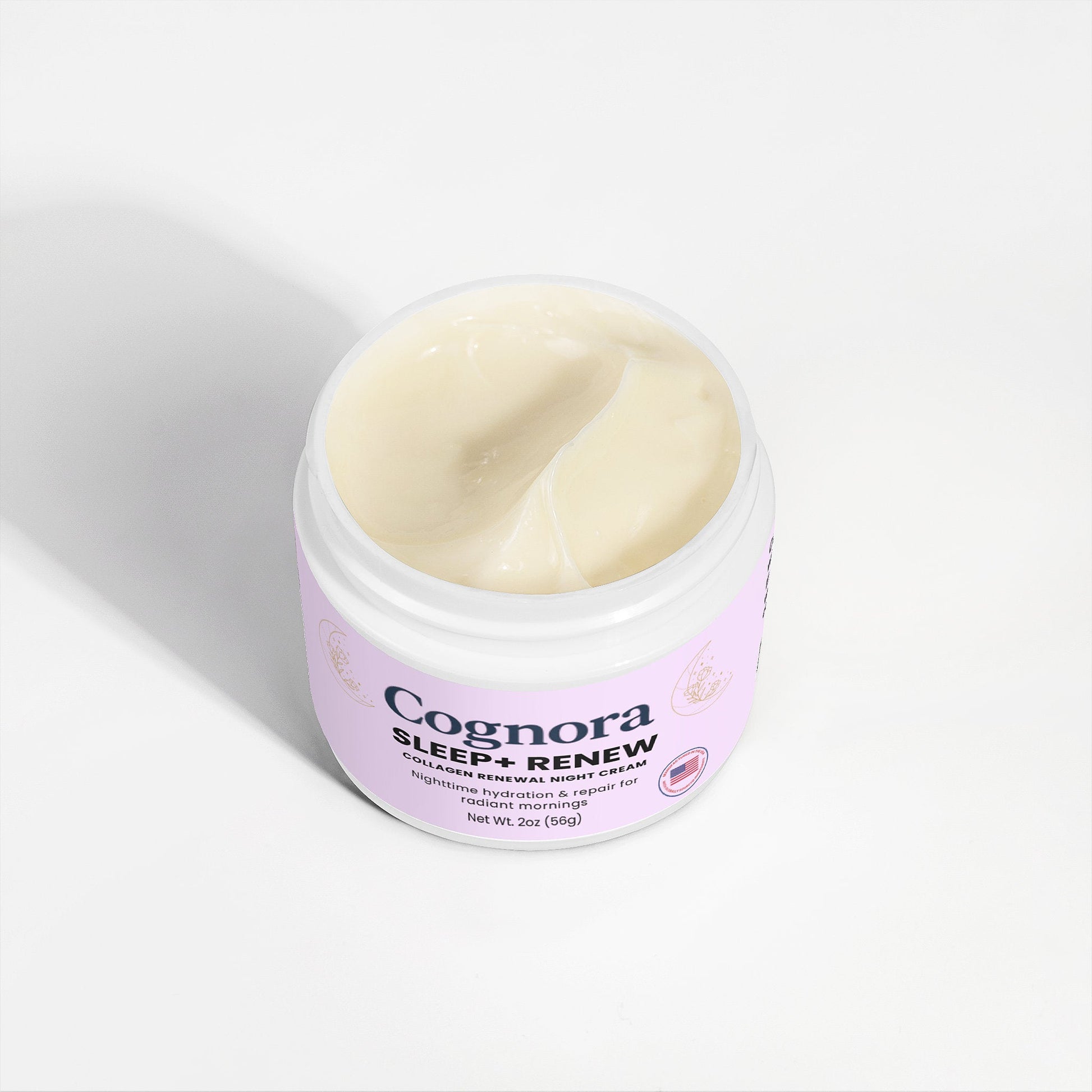 Jar of Cognora Sleep Renew cream on a white background